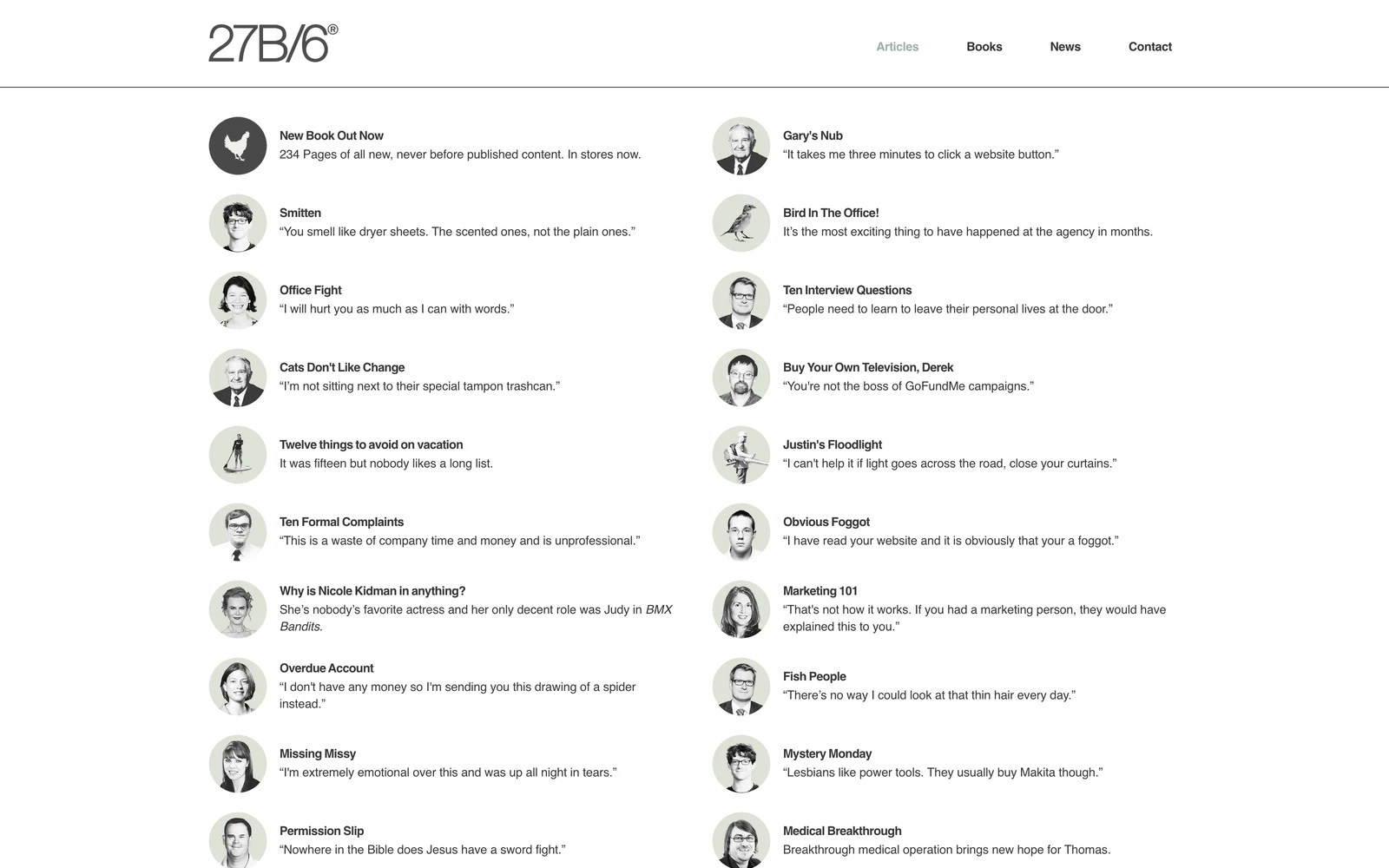 Top screenshot of 27Bslash6.com