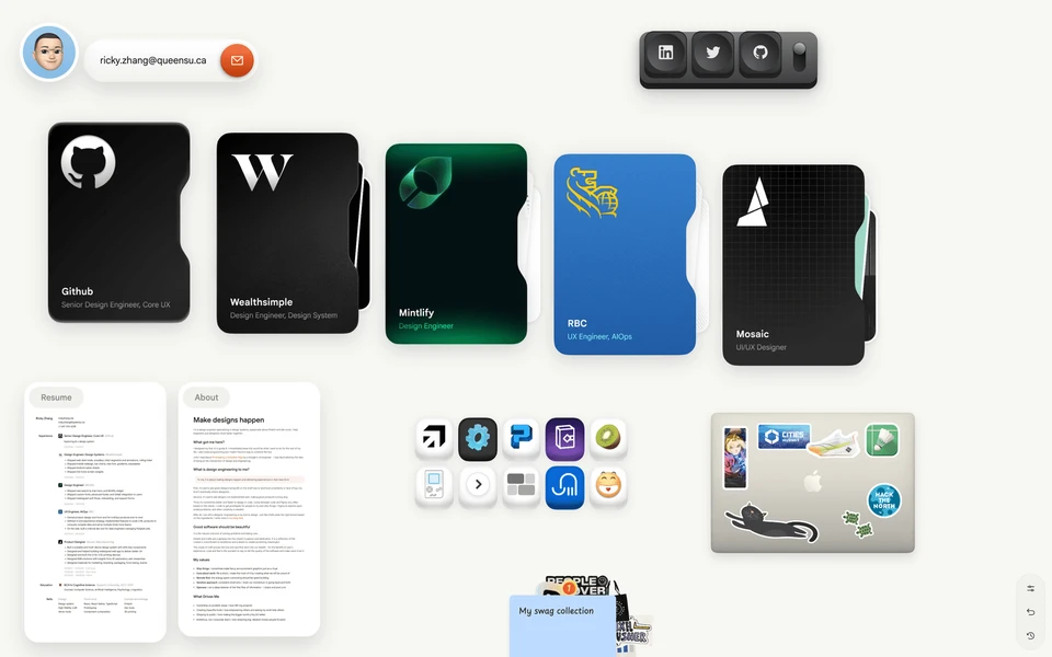 Screenshot of RickyZhang.me