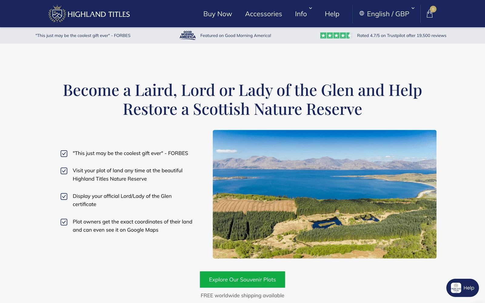 Top screenshot of HighlandTitles.com