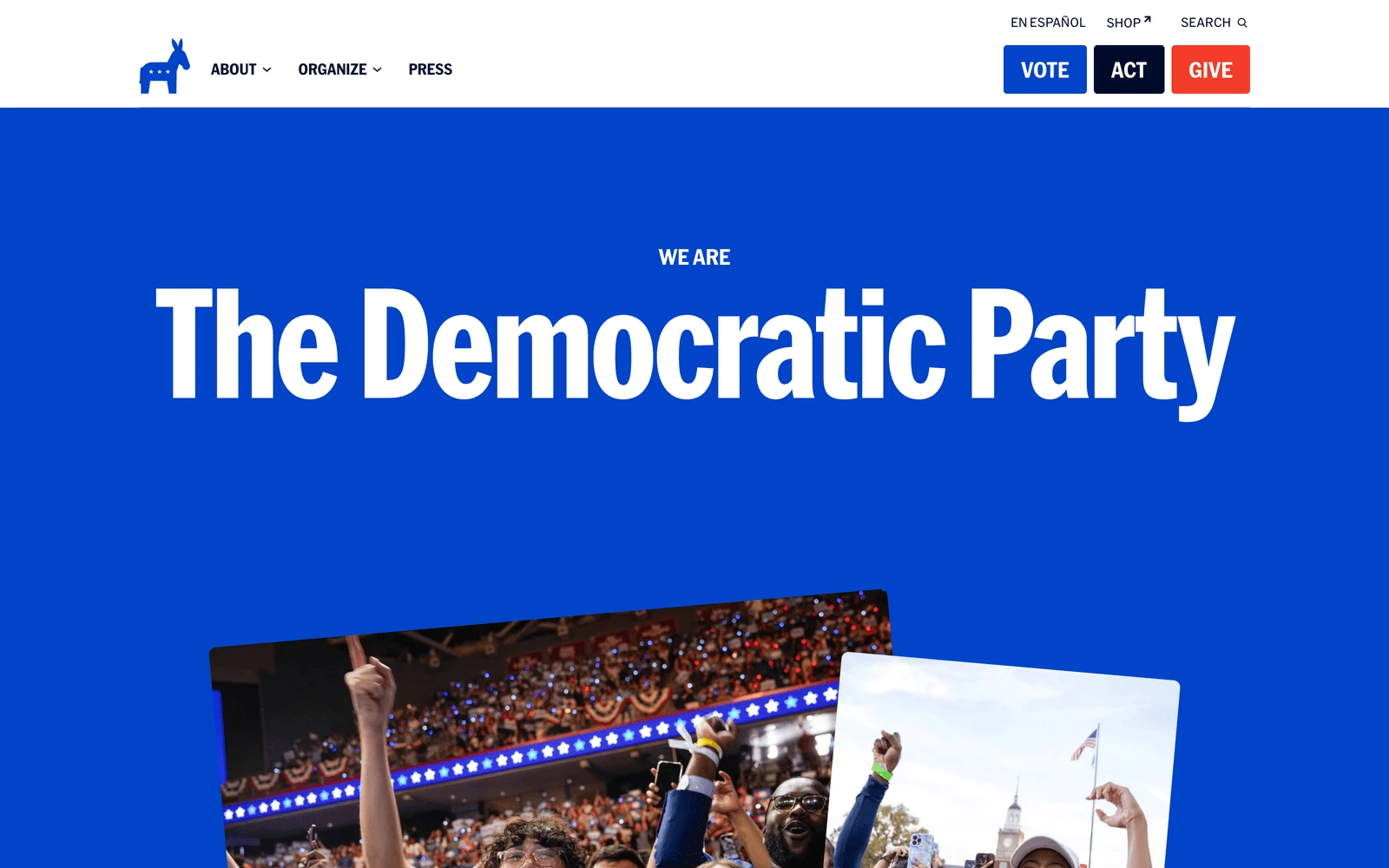 Top screenshot of Democrats.org