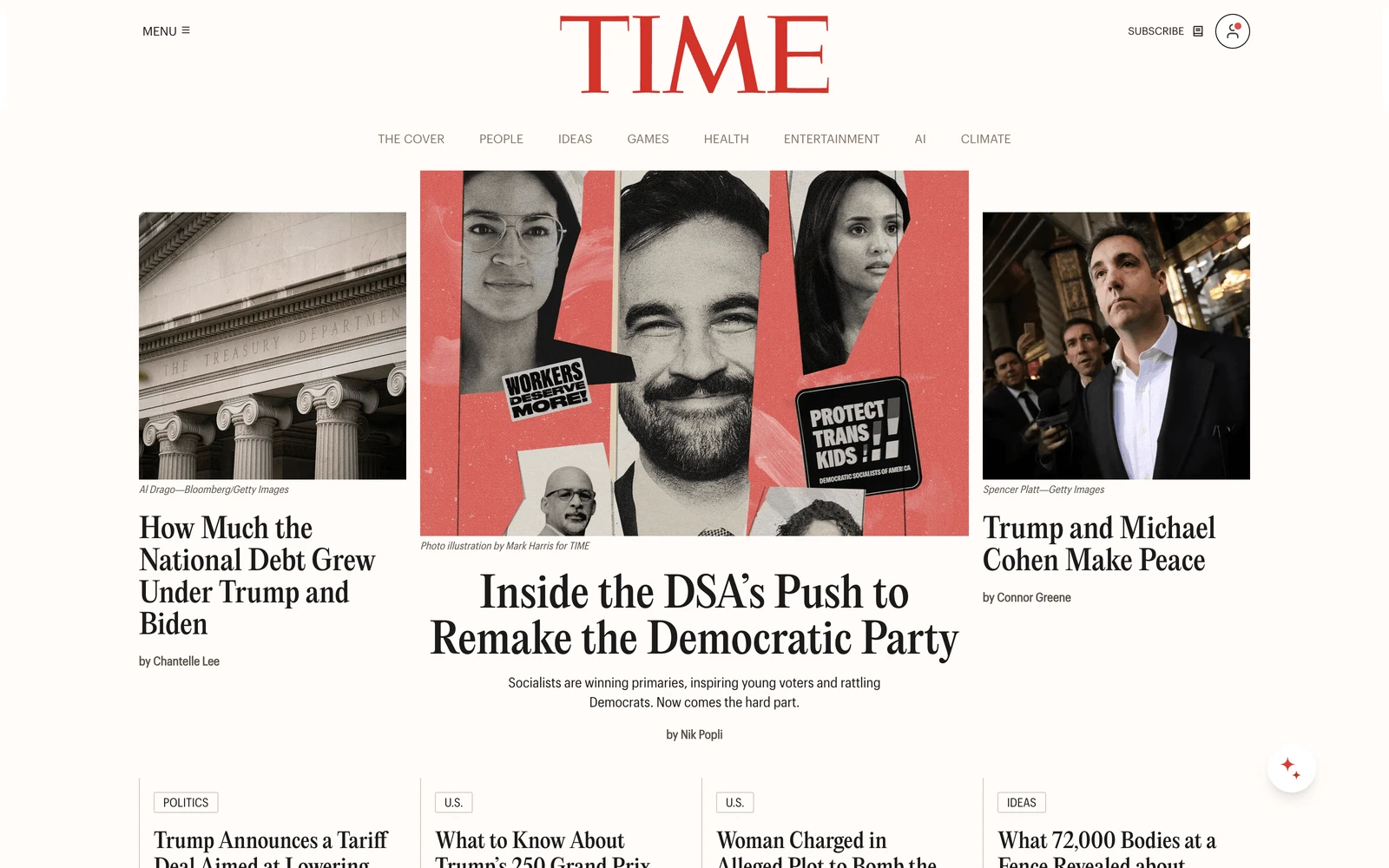 Top screenshot of TIME.com