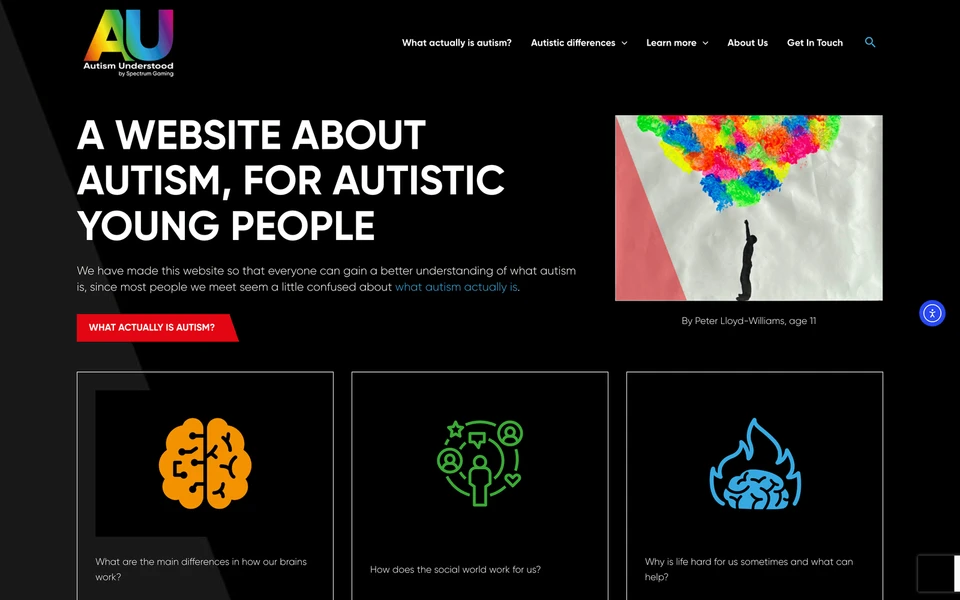 Screenshot of AutismUnderstood.co.uk
