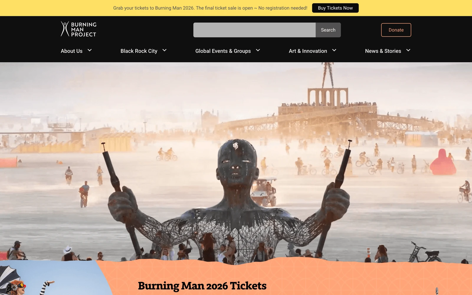 Top screenshot of BurningMan.org