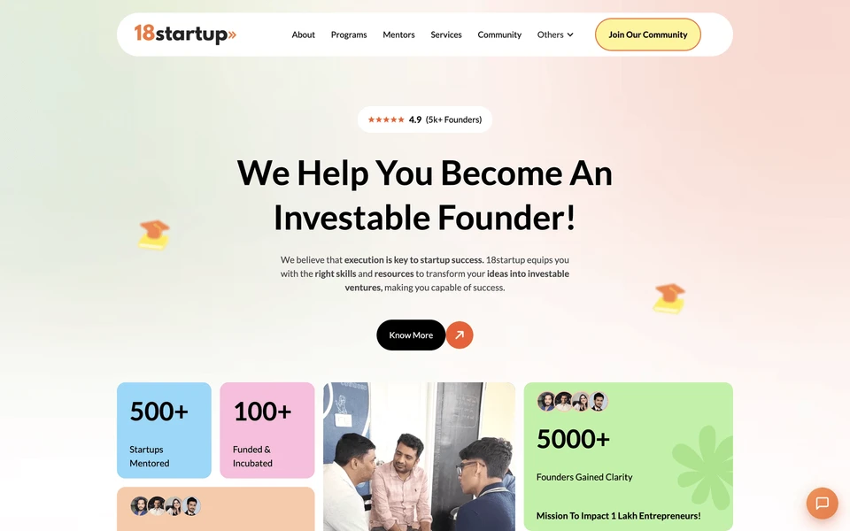 Screenshot of 18startup.com