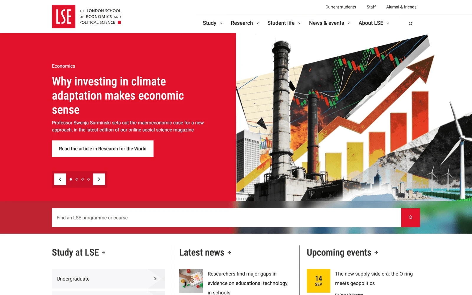 Top screenshot of LSE.ac.uk