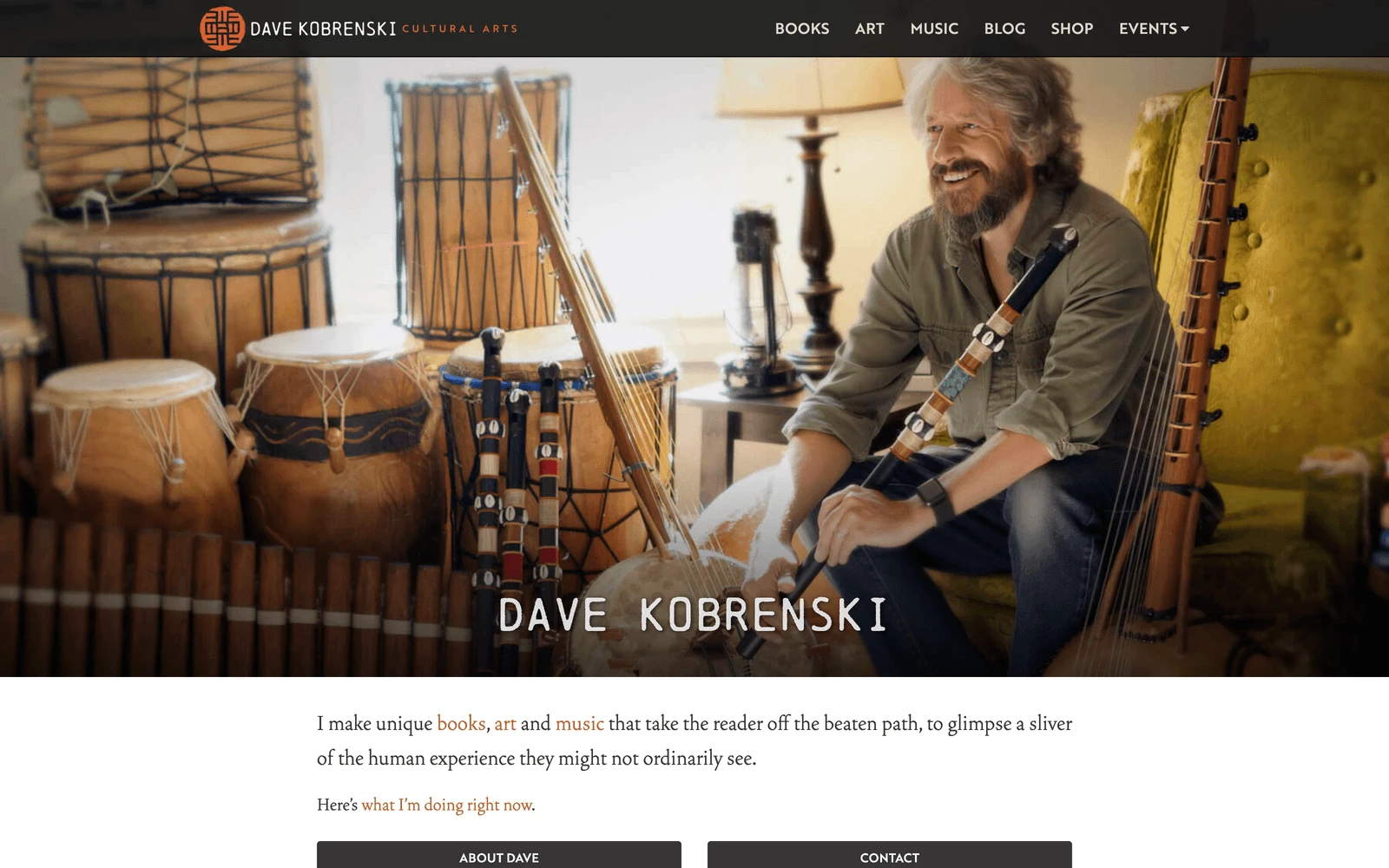 Top screenshot of DaveKobrenski.com