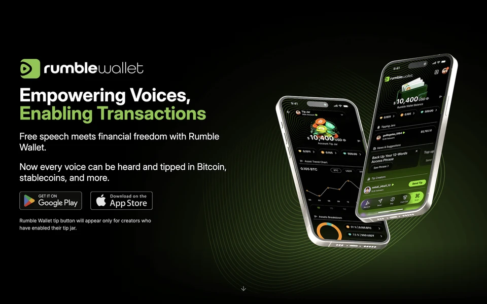 Screenshot of Rumble.com Wallet