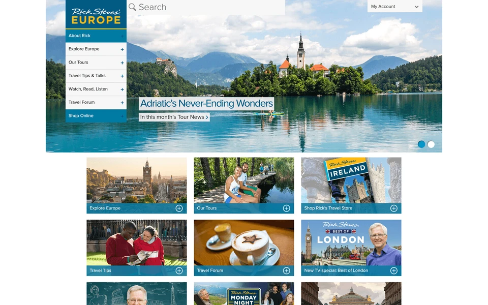 Screenshot of RickSteves.com