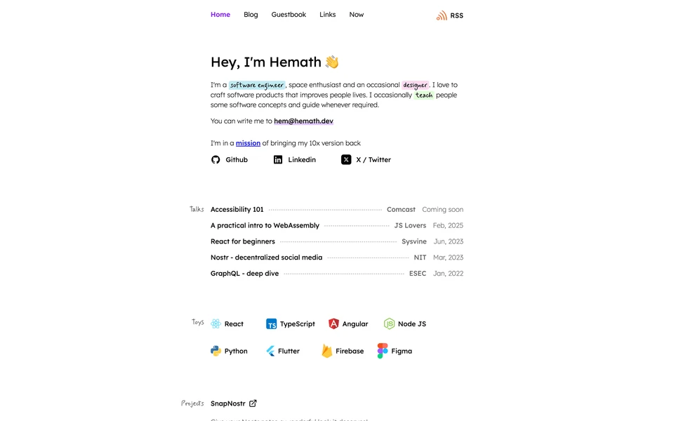 Screenshot of Hemath.dev