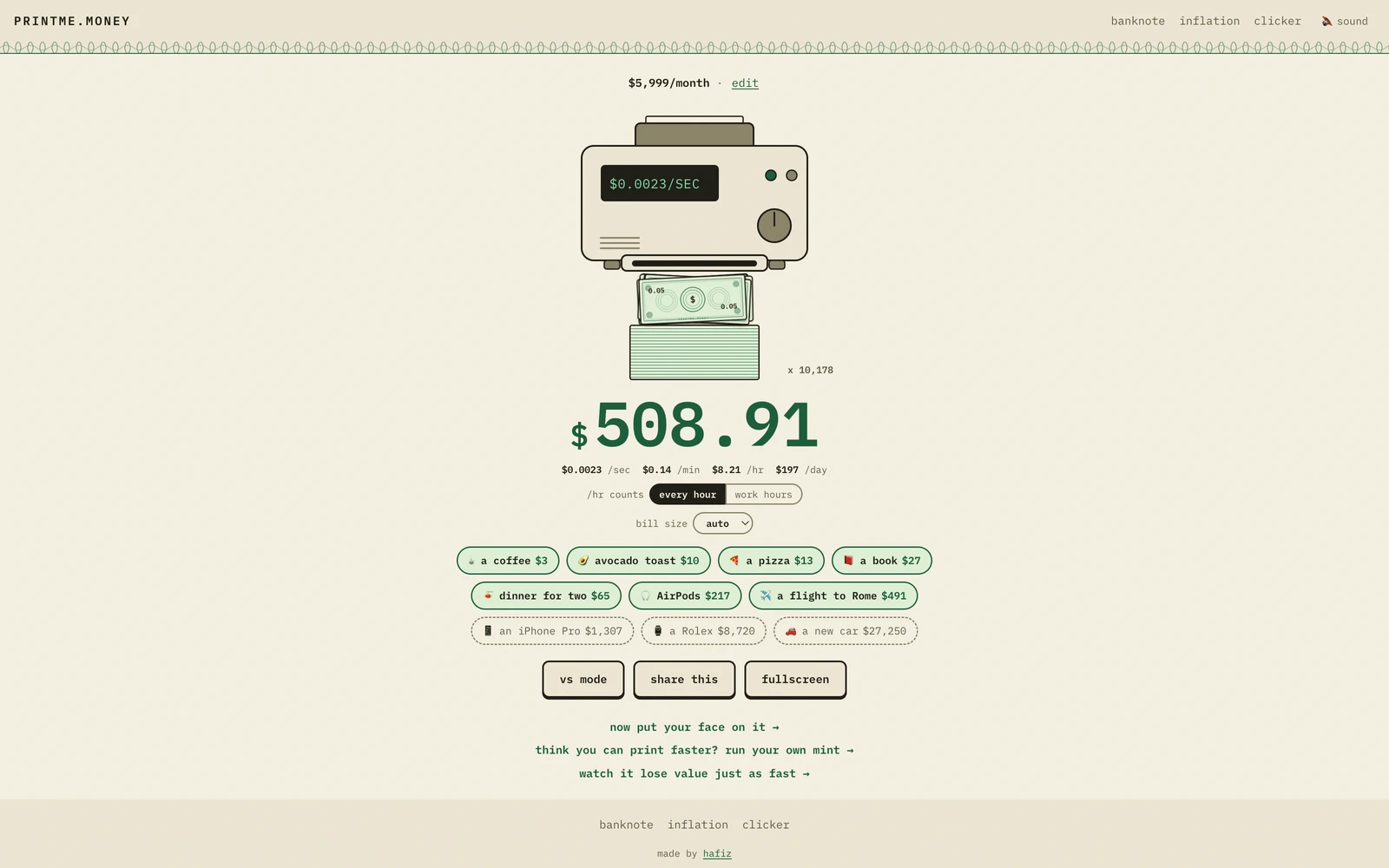 Top screenshot of PrintMe.Money