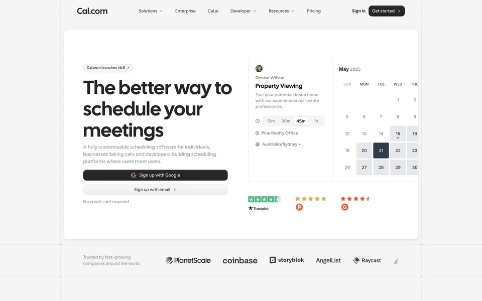 Screenshot of Cal.com