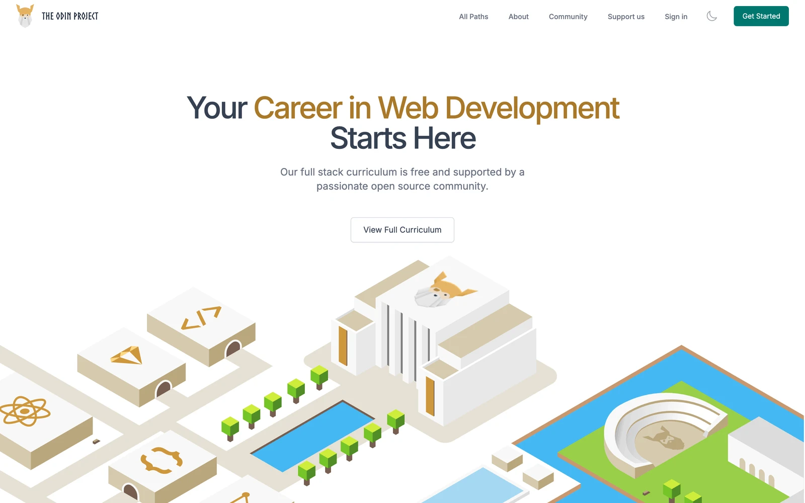 Top screenshot of TheOdinProject.com