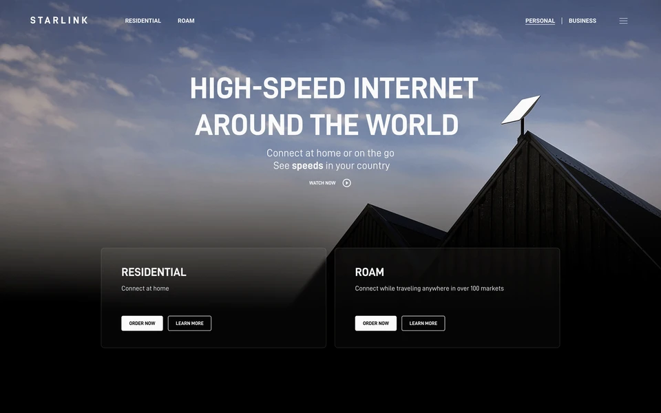 Screenshot of Starlink.com