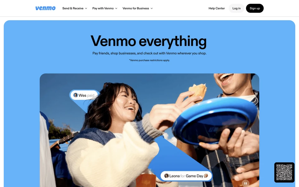 Screenshot of Venmo.com