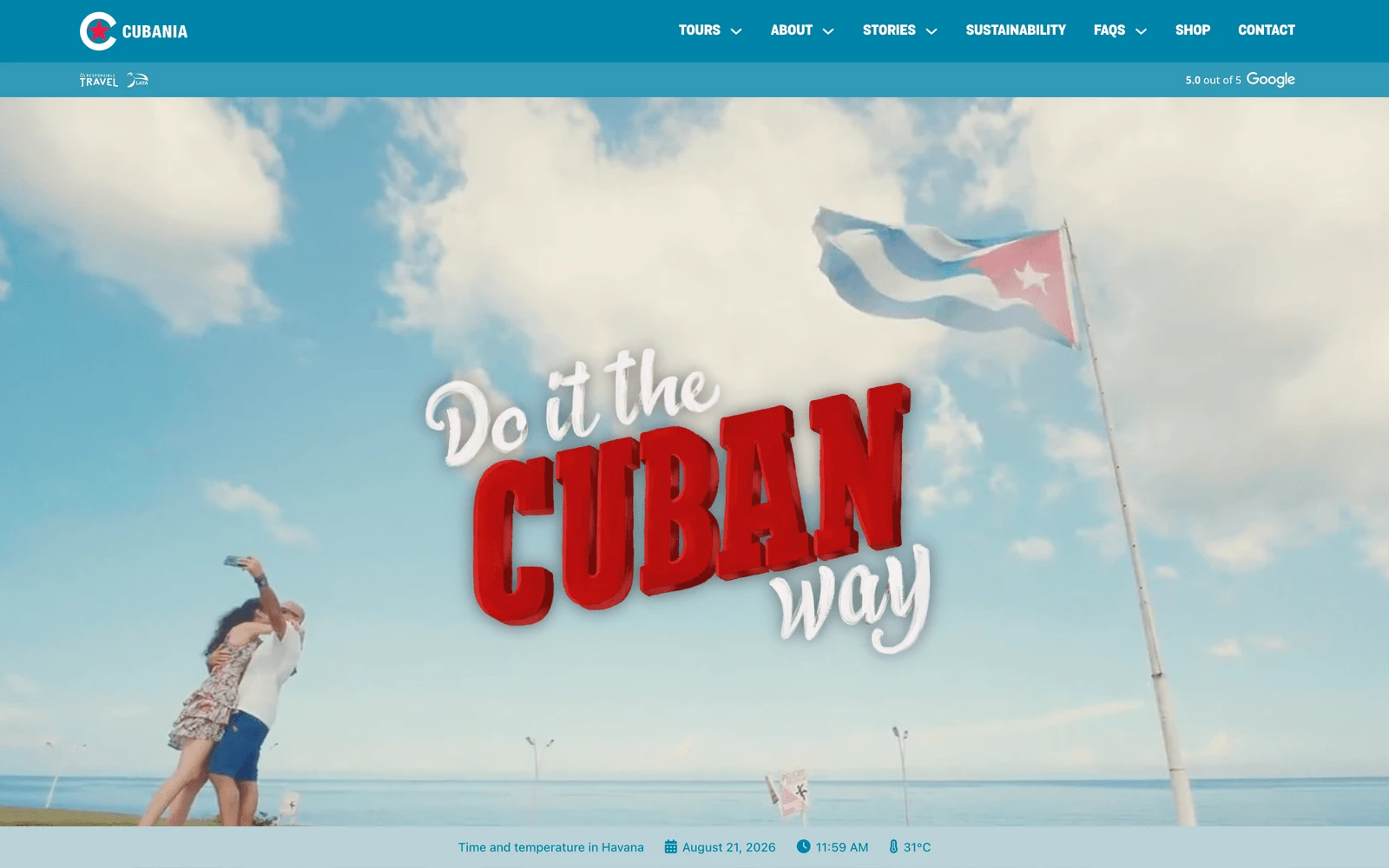 Top screenshot of CubaniaTravel.com
