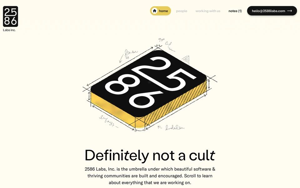 Screenshot of 2586Labs.com