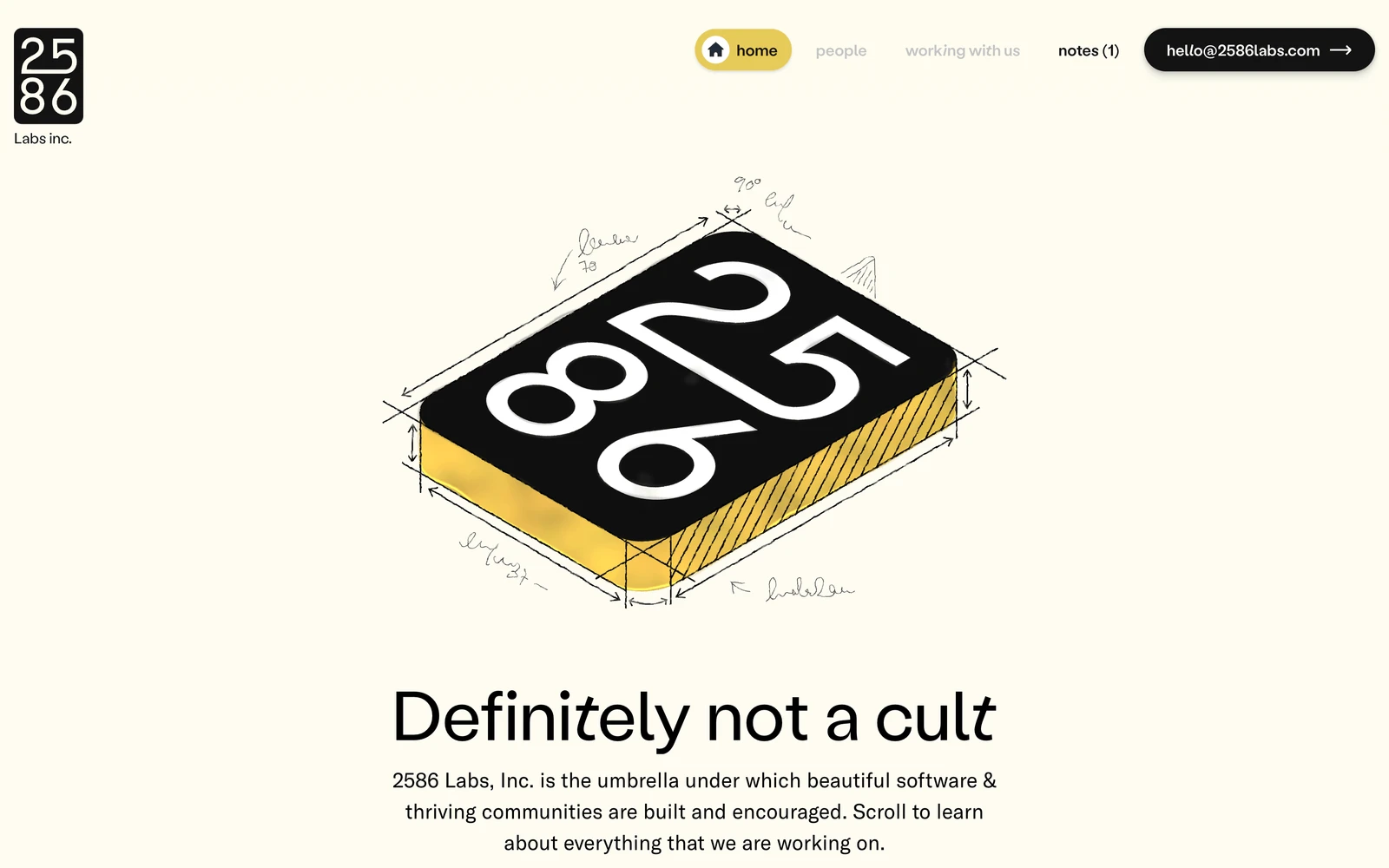 Top screenshot of 2586Labs.com