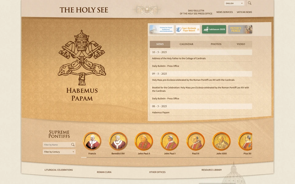 Screenshot of Vatican.va