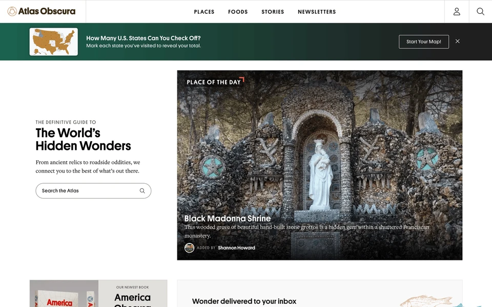 Screenshot of AtlasObscura.com