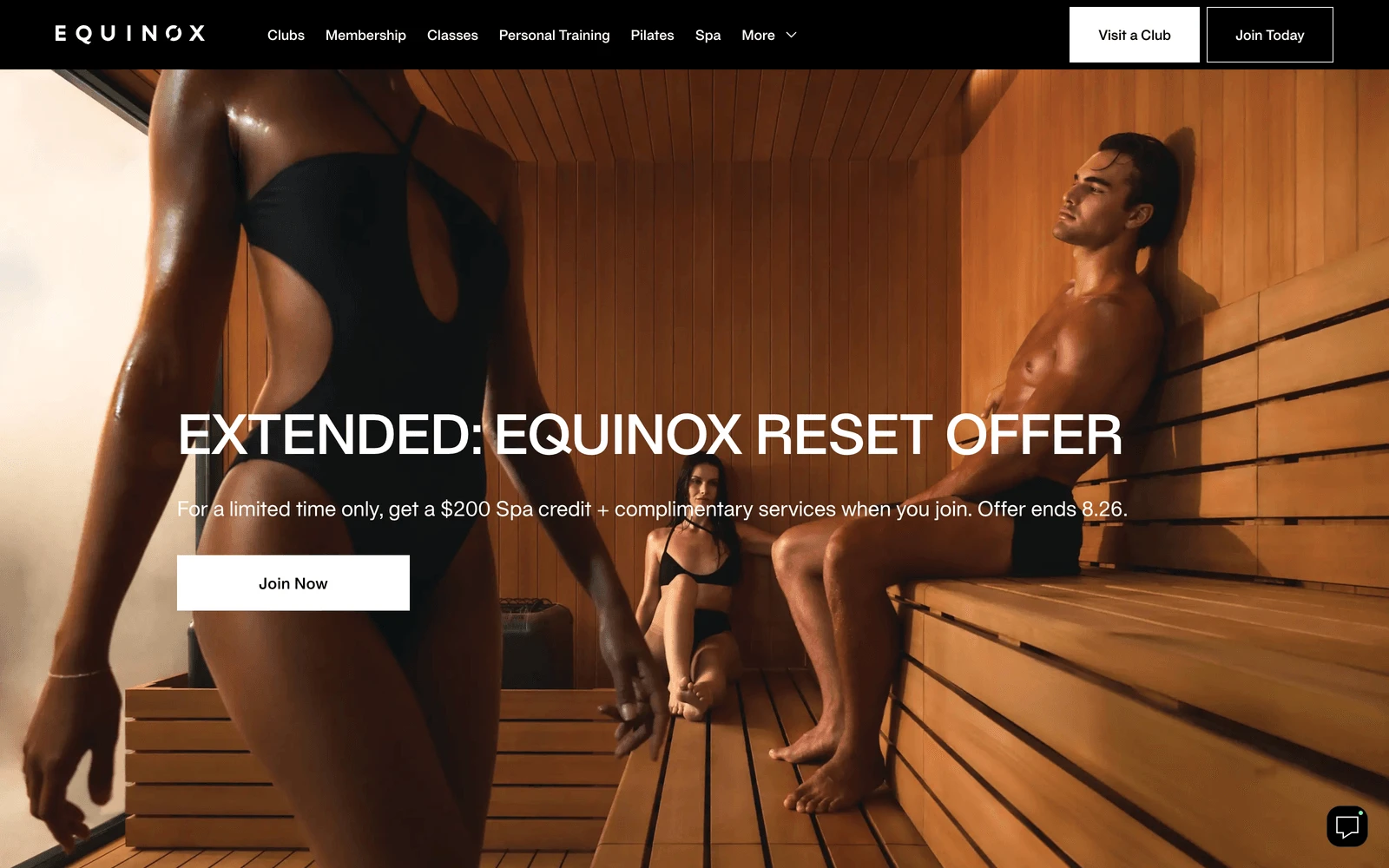 Top screenshot of Equinox.com