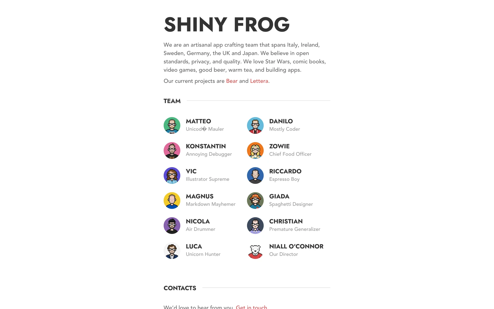 Top screenshot of ShinyFrog.net