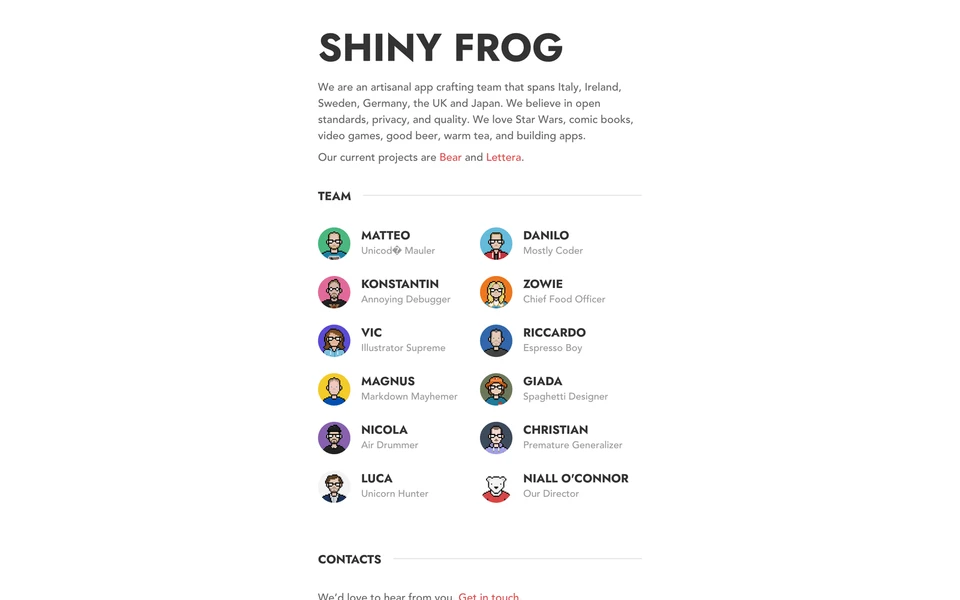 Screenshot of ShinyFrog.net