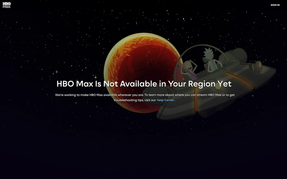 Screenshot of HBOMax.com
