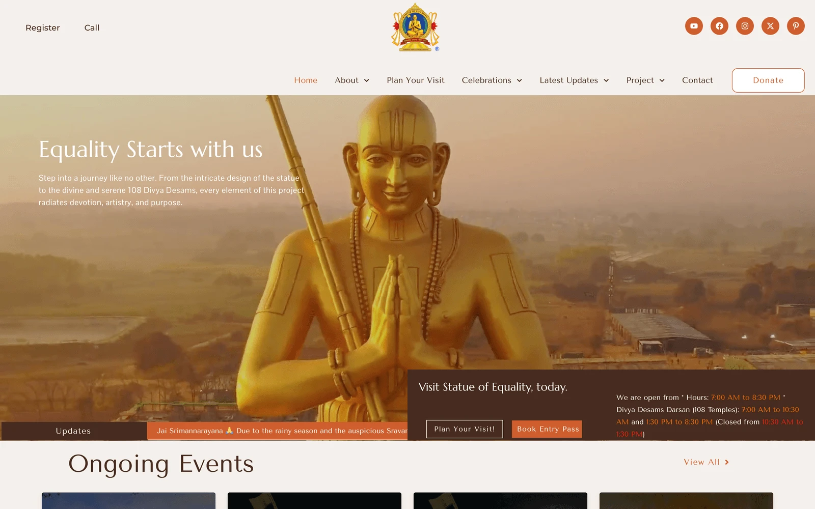 Top screenshot of StatueOfEquality.org