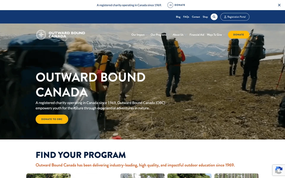 Screenshot of OutwardBound.ca