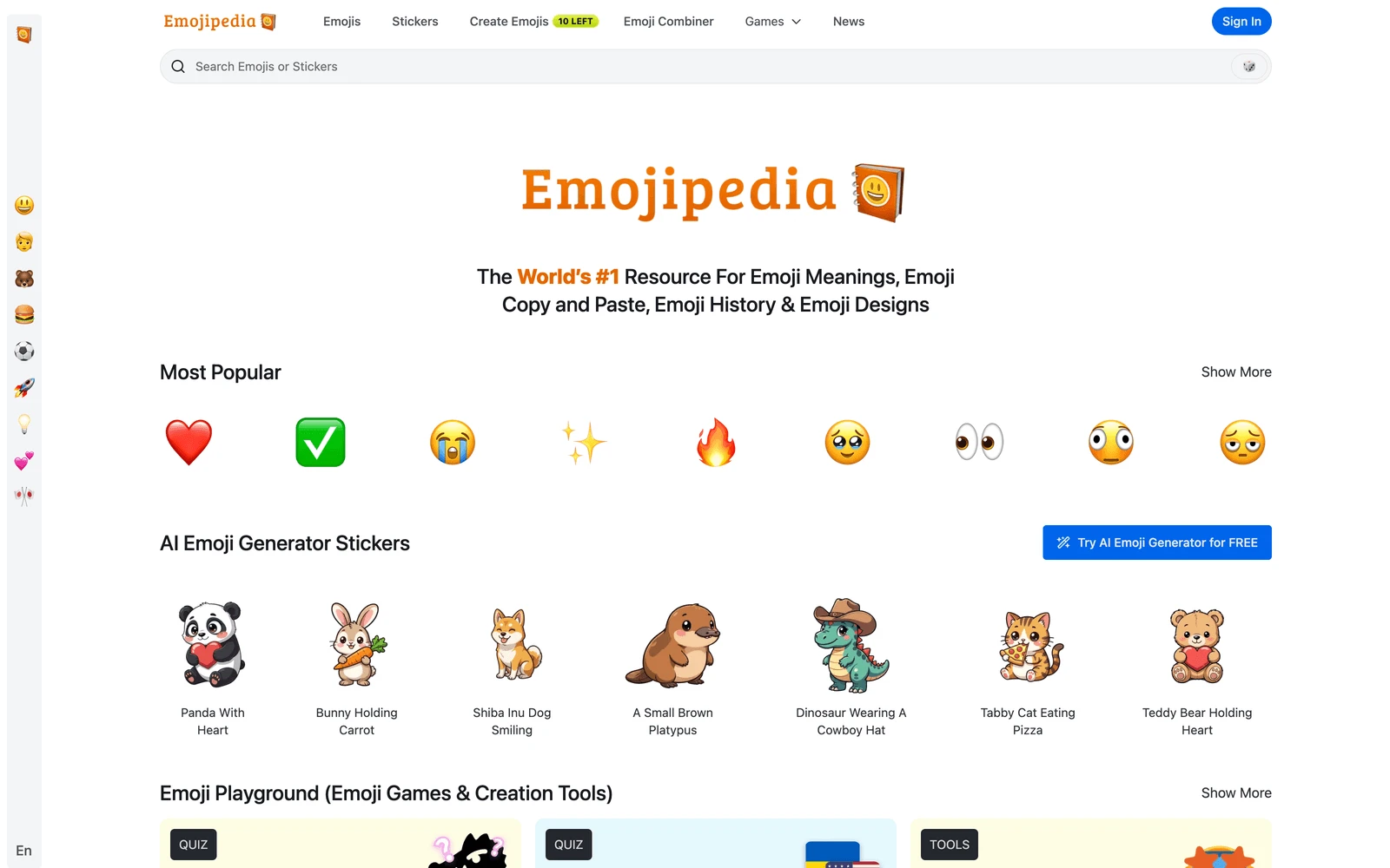 Top screenshot of Emojipedia.org