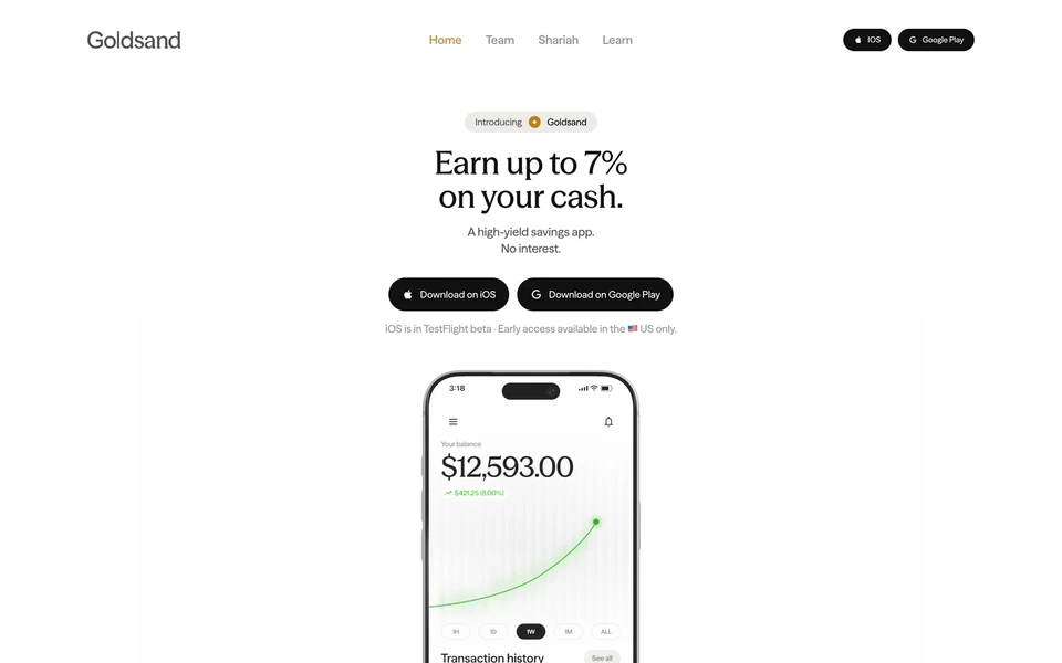 Screenshot of GoldSand.fi