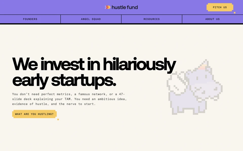 Screenshot of HustleFund.vc