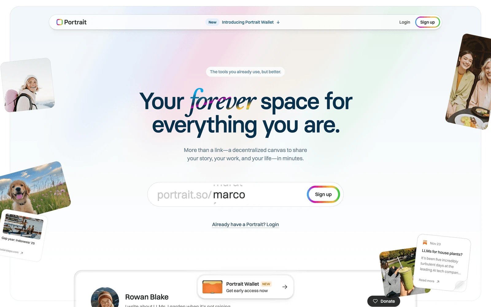 Top screenshot of Portrait.so