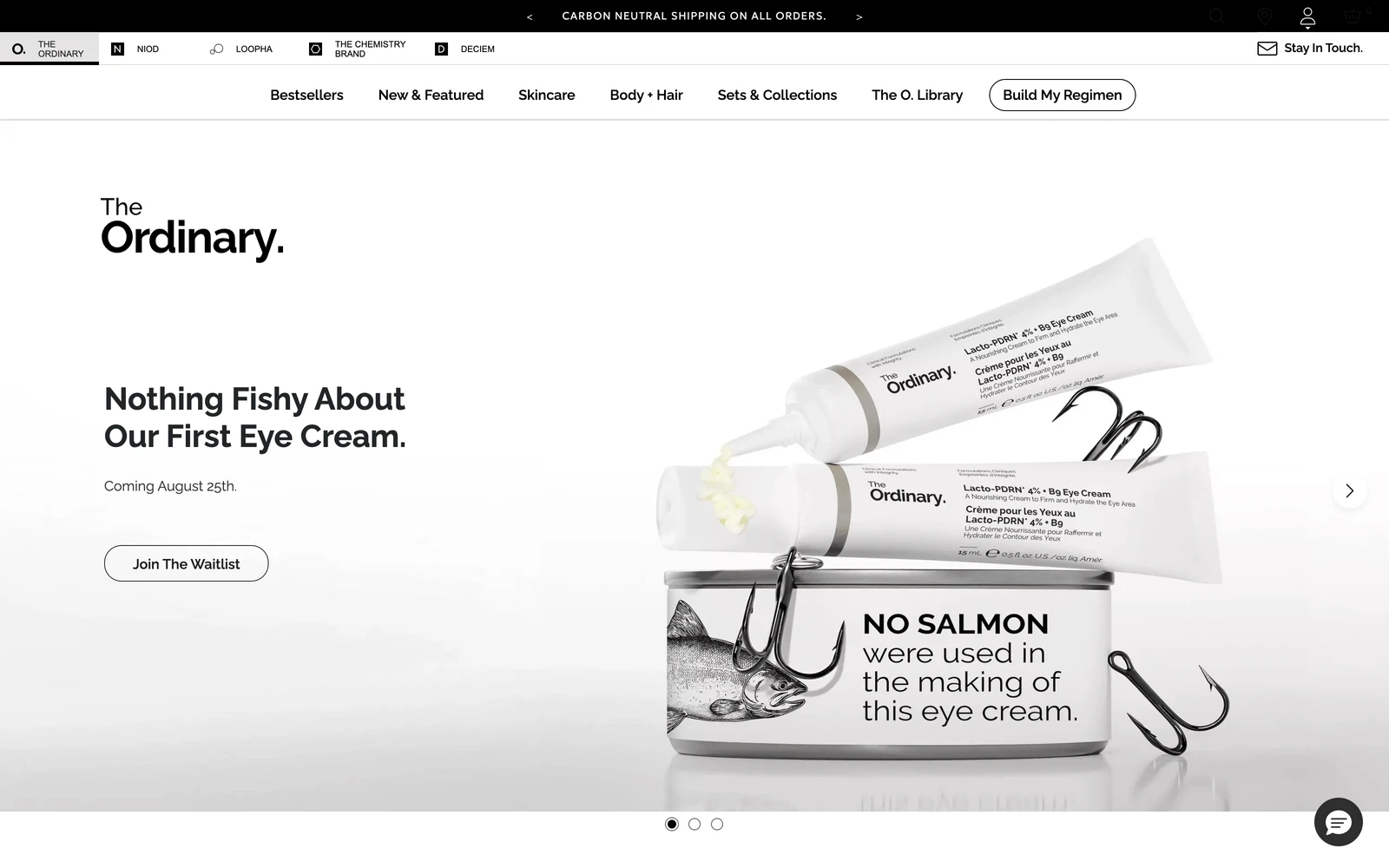 Top screenshot of TheOrdinary.com