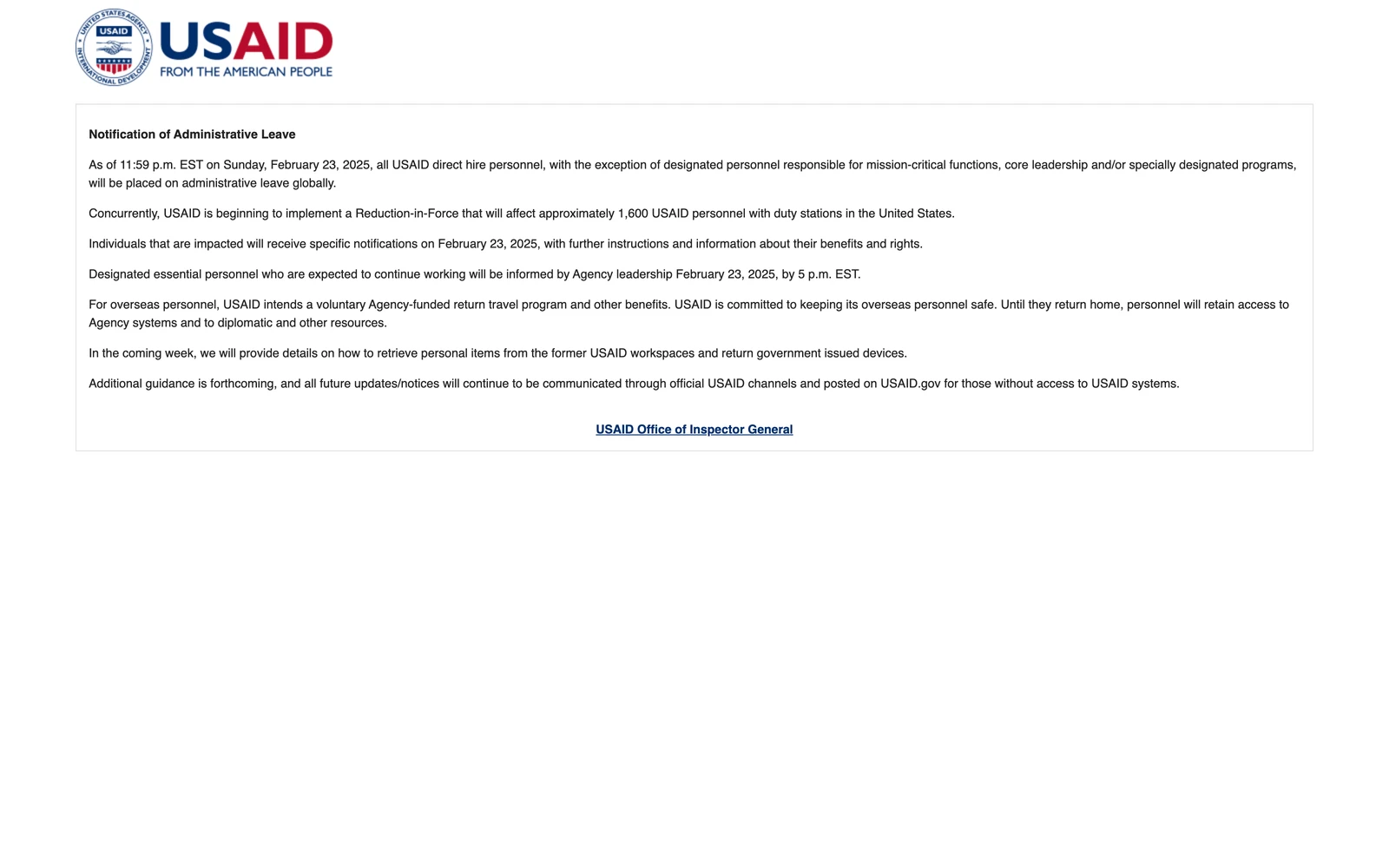 Top screenshot of USAID.gov
