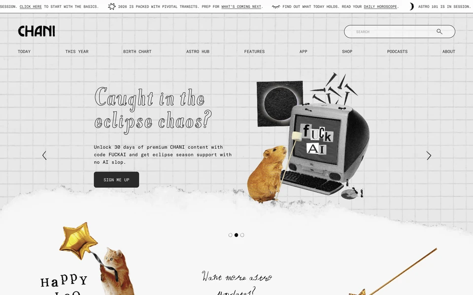 Screenshot of CHANI.com