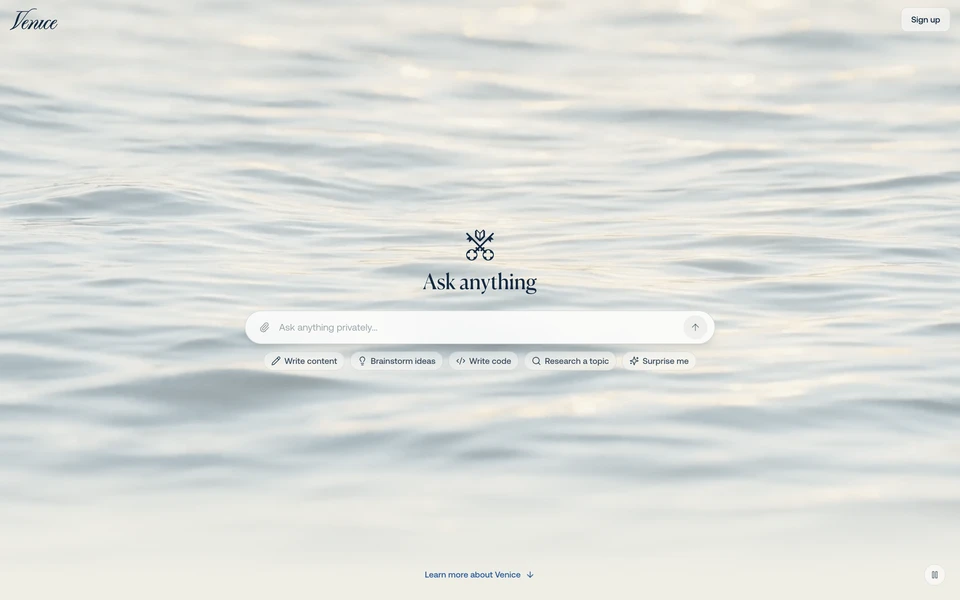 Screenshot of Venice.AI