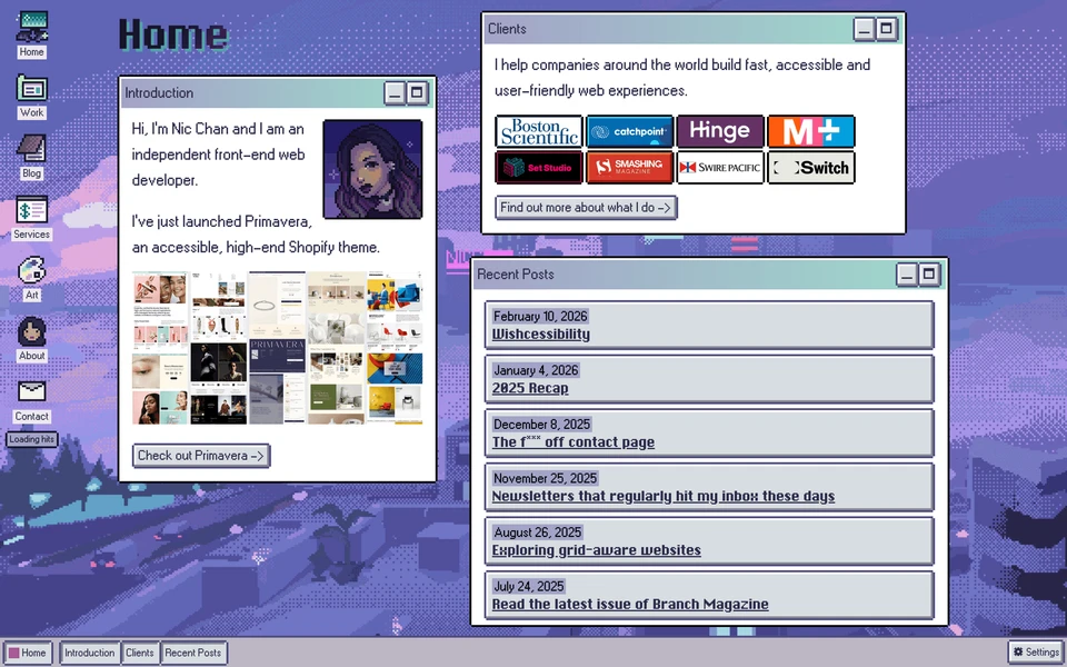 Screenshot of NicChan.me