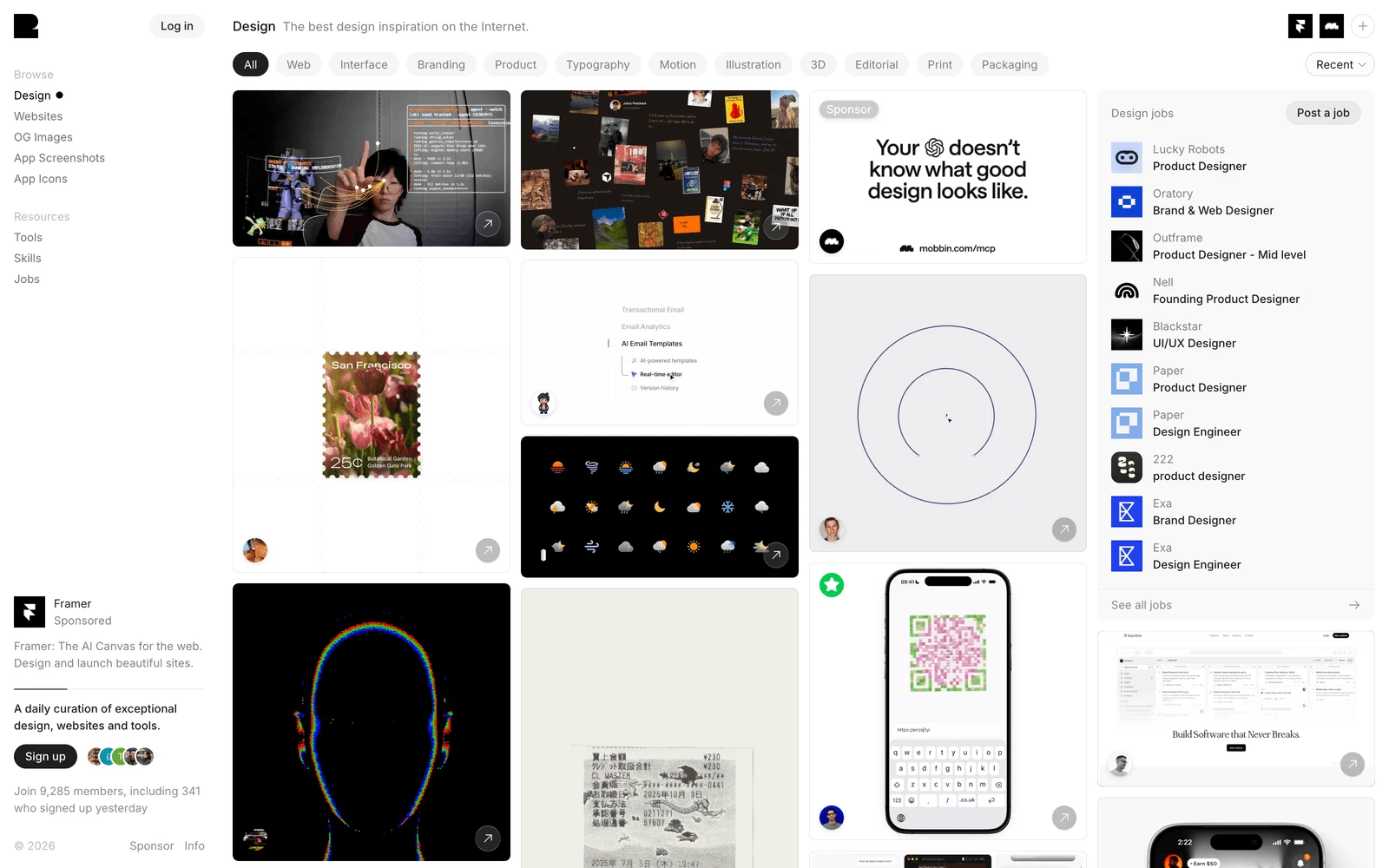 Top screenshot of Recent.Design