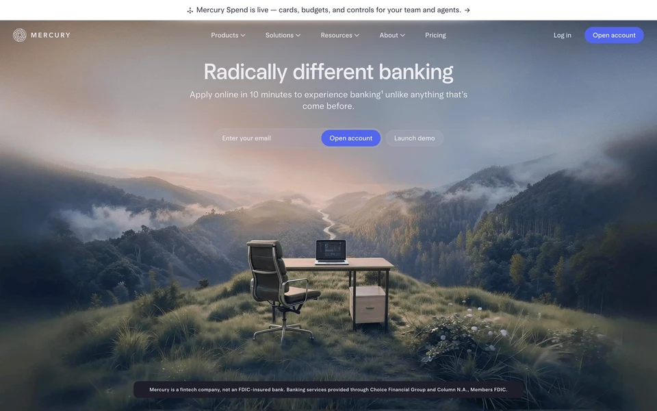 Screenshot of Mercury.com