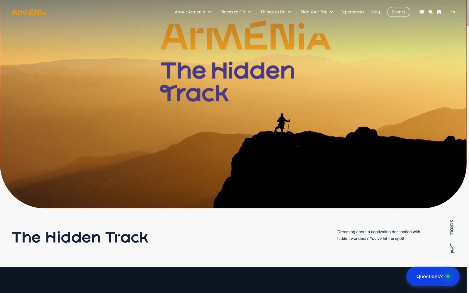 Top screenshot of Armenia.travel