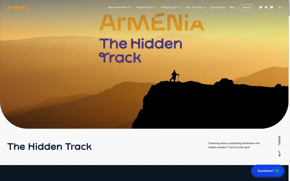 Screenshot of Armenia.travel
