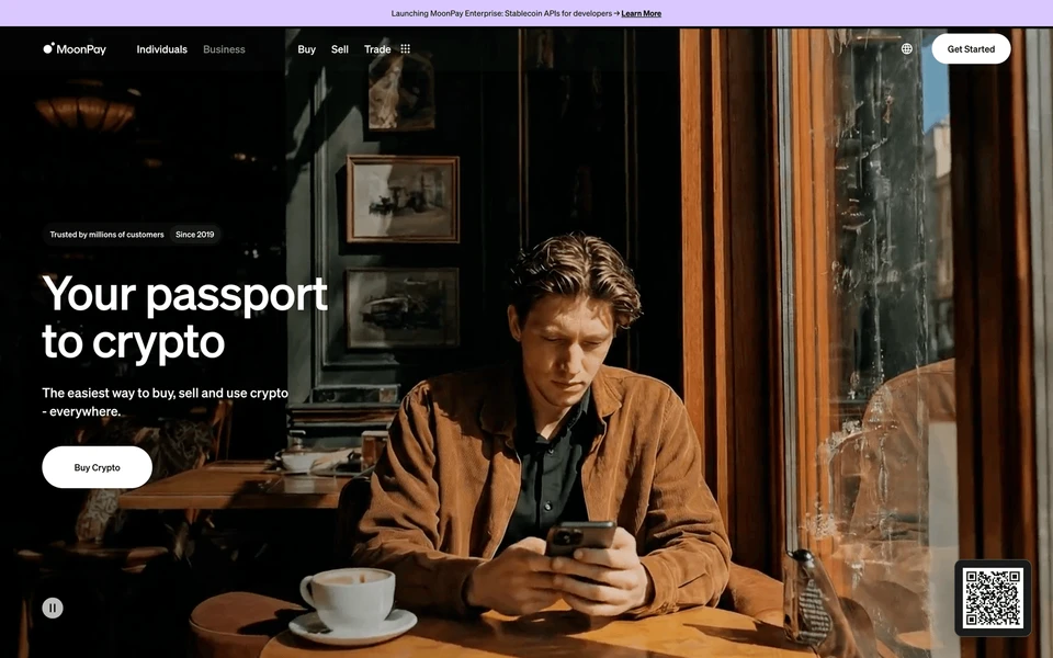 Screenshot of MoonPay.com