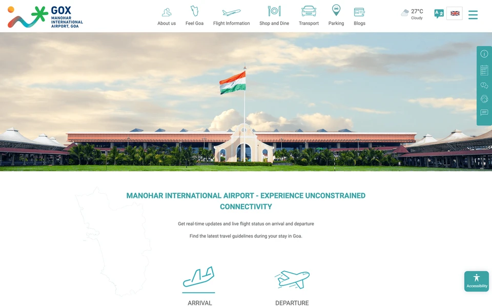 Screenshot of MIAGoaAirport.com