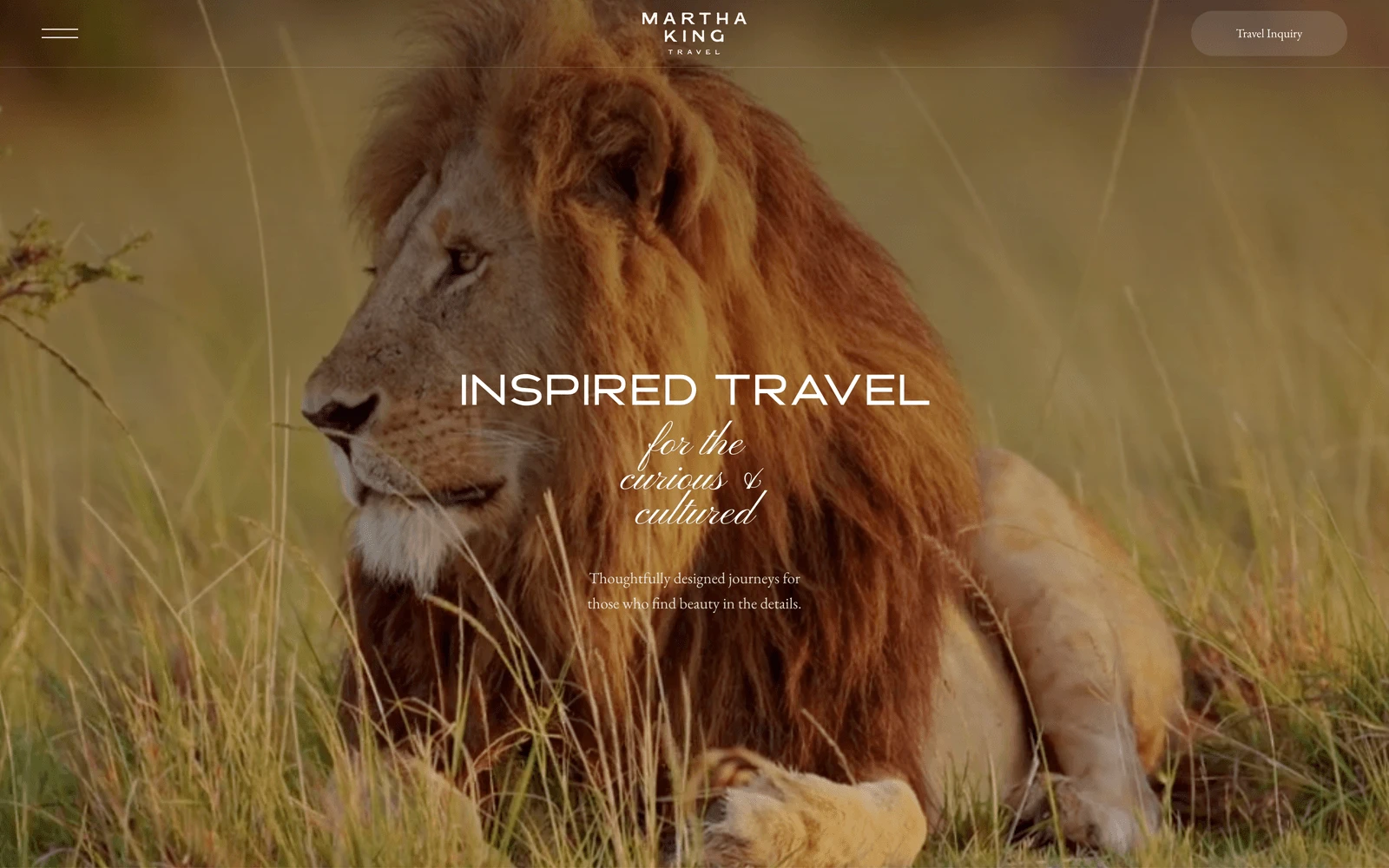 Top screenshot of MarthaKingTravel.com