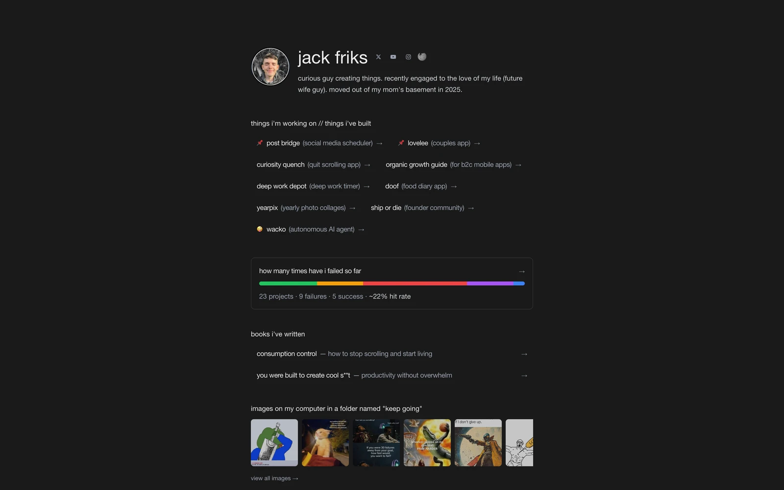 Top screenshot of JackFriks.com