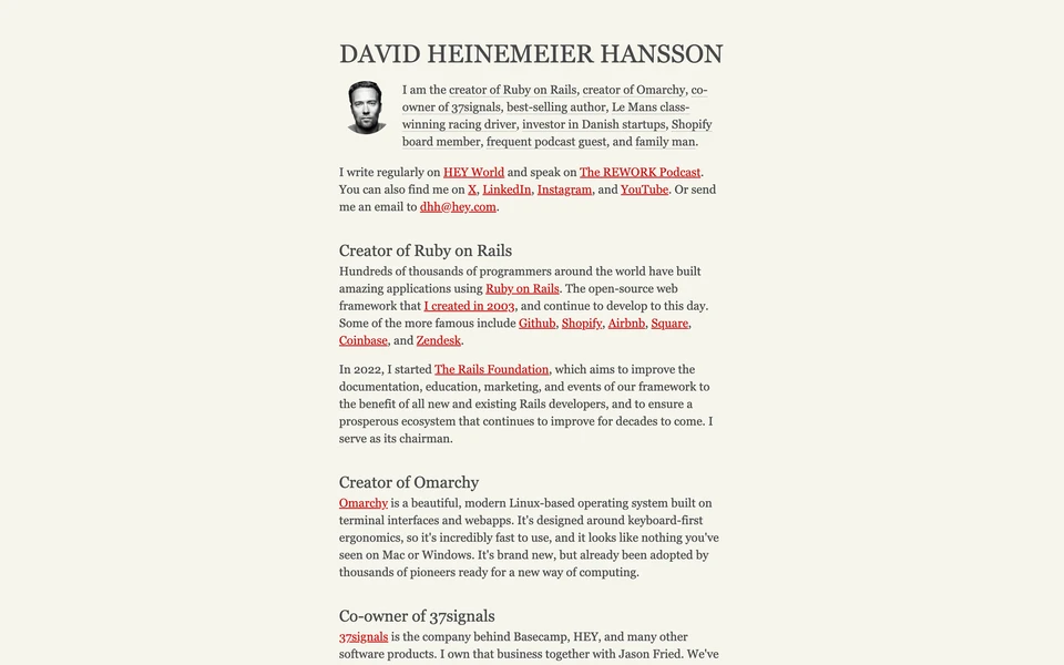Screenshot of DHH.dk