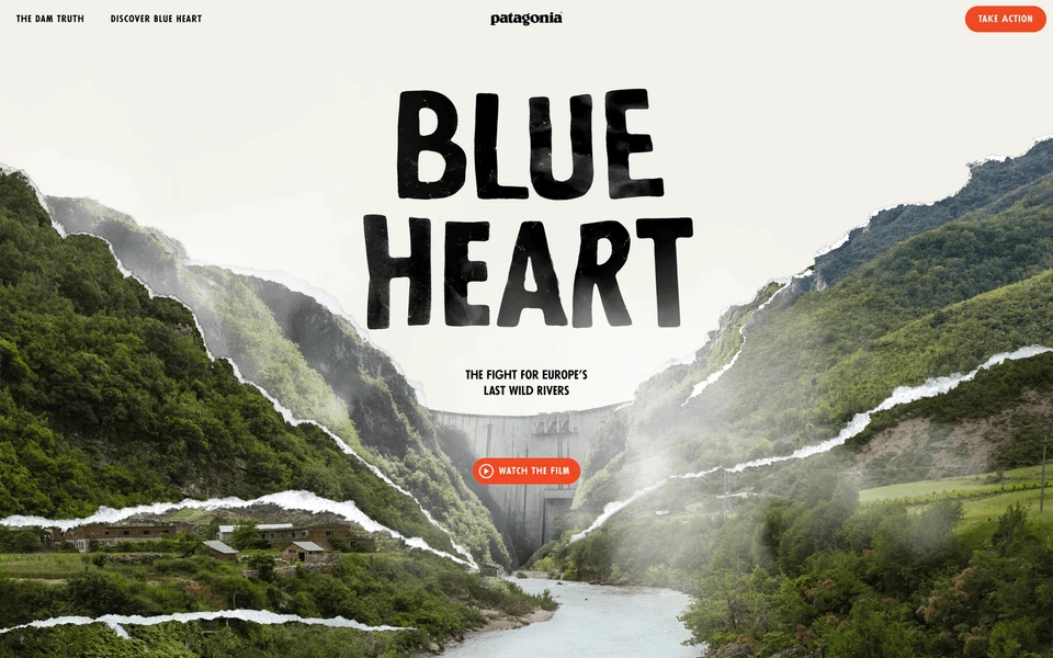 Screenshot of Patagonia.com Blue Heart