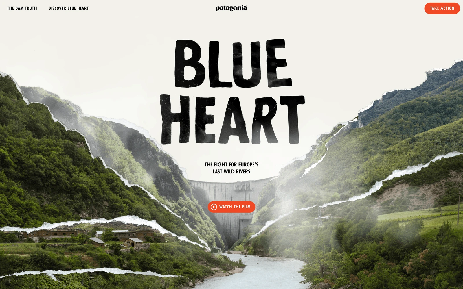 Top screenshot of Patagonia.com Blue Heart