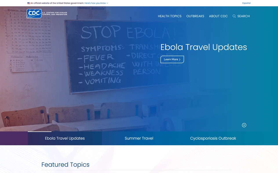Screenshot of CDC.gov